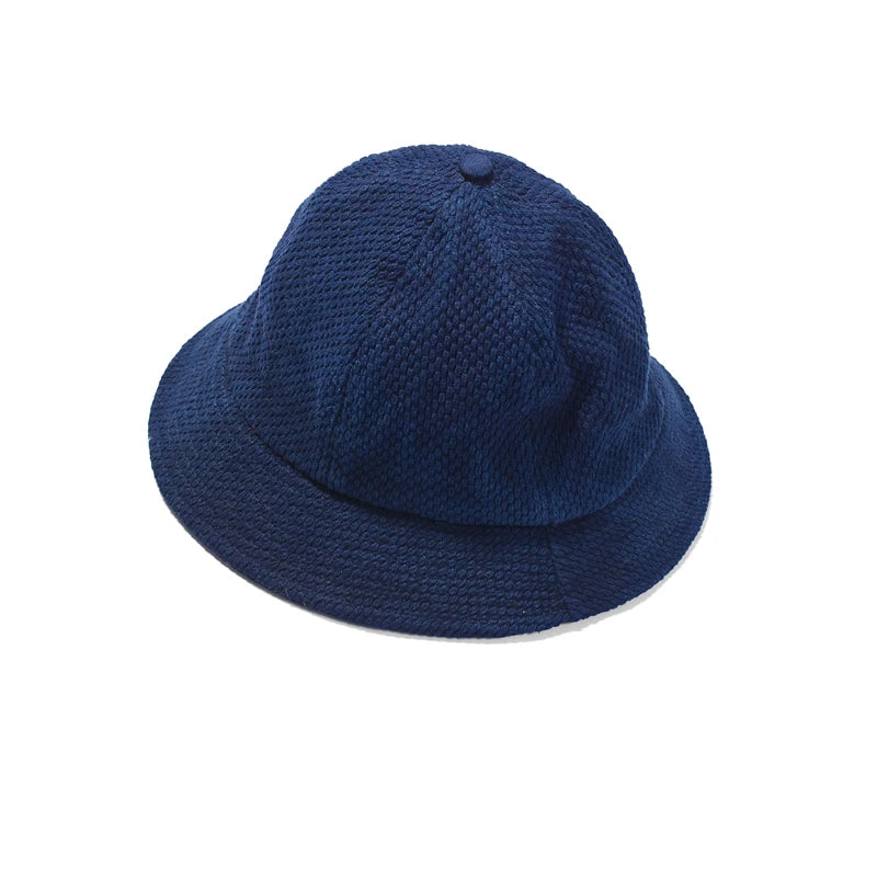 BADBOWL Fashion Cotton SASHIKO Fabric Fisherman's Hat Handmade Plant Indigo Dyeing Women's Casual Hat Female Retro Style Apparel