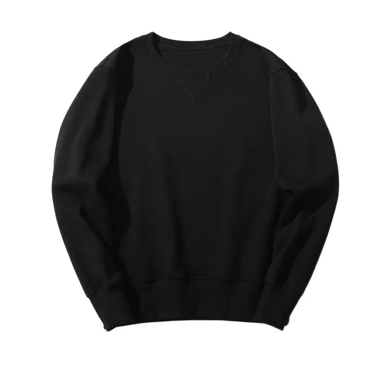 Winter Heavy Weight Cotton Hoodie Men Black White Round Neck Long Sleeve Sweatshirt Casual Fashion Streetwear Hoodies Oversize