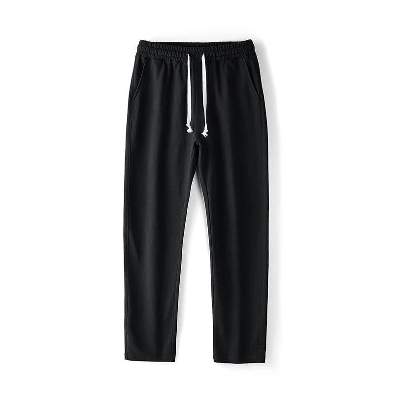 Men's Pants Autumn Winter Sport Fitness Jogger Pants 100 Cotton Black Loose Straight Long Sweatpants Outdoor Casual Trousers