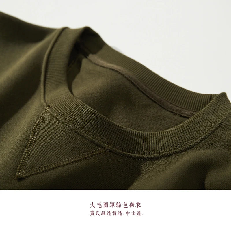 Winter Heavy Weight Cotton Hoodie Men Black White Round Neck Long Sleeve Sweatshirt Casual Fashion Streetwear Hoodies Oversize