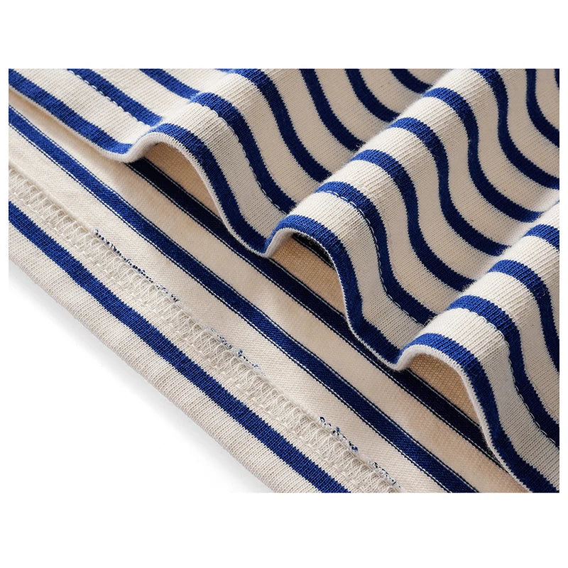 Autumn New Long Sleeve Polo Shirt Men Japanese Retro Loose Combed Cotton Striped Shirts Casual Streetwear Lapel Tops Oversize