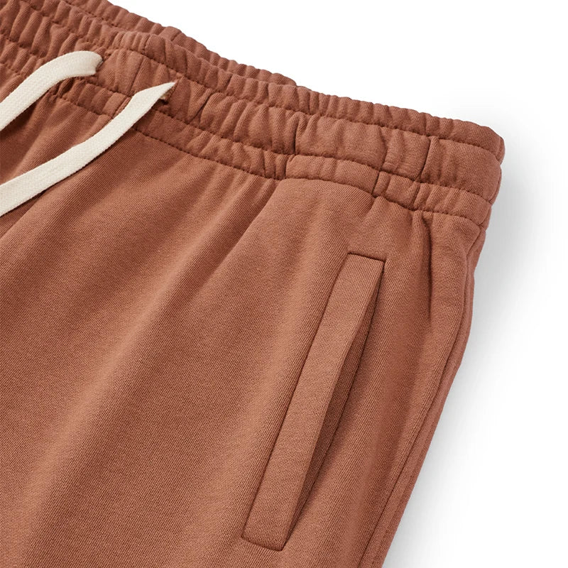 Autumn Winter New Cotton Sweatpants Men Brown Jogger Sport Straight Leg Long Casual Pants Streetwear Loose Oversized Trousers