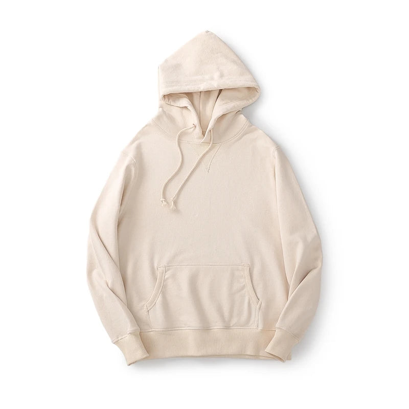 Akkad Kuti Heavy Weight Plain Hoodie Men High Quality Cotton Hooded Sweatshirt Long Sleeve Pullover Winter Casual Sports Hoodie