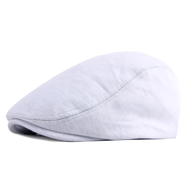Men's Minimalist Plain Beret Women's British Retro Forward Cap Spring Autumn Solid Color Knit Peaked Cap Unisex Hat
