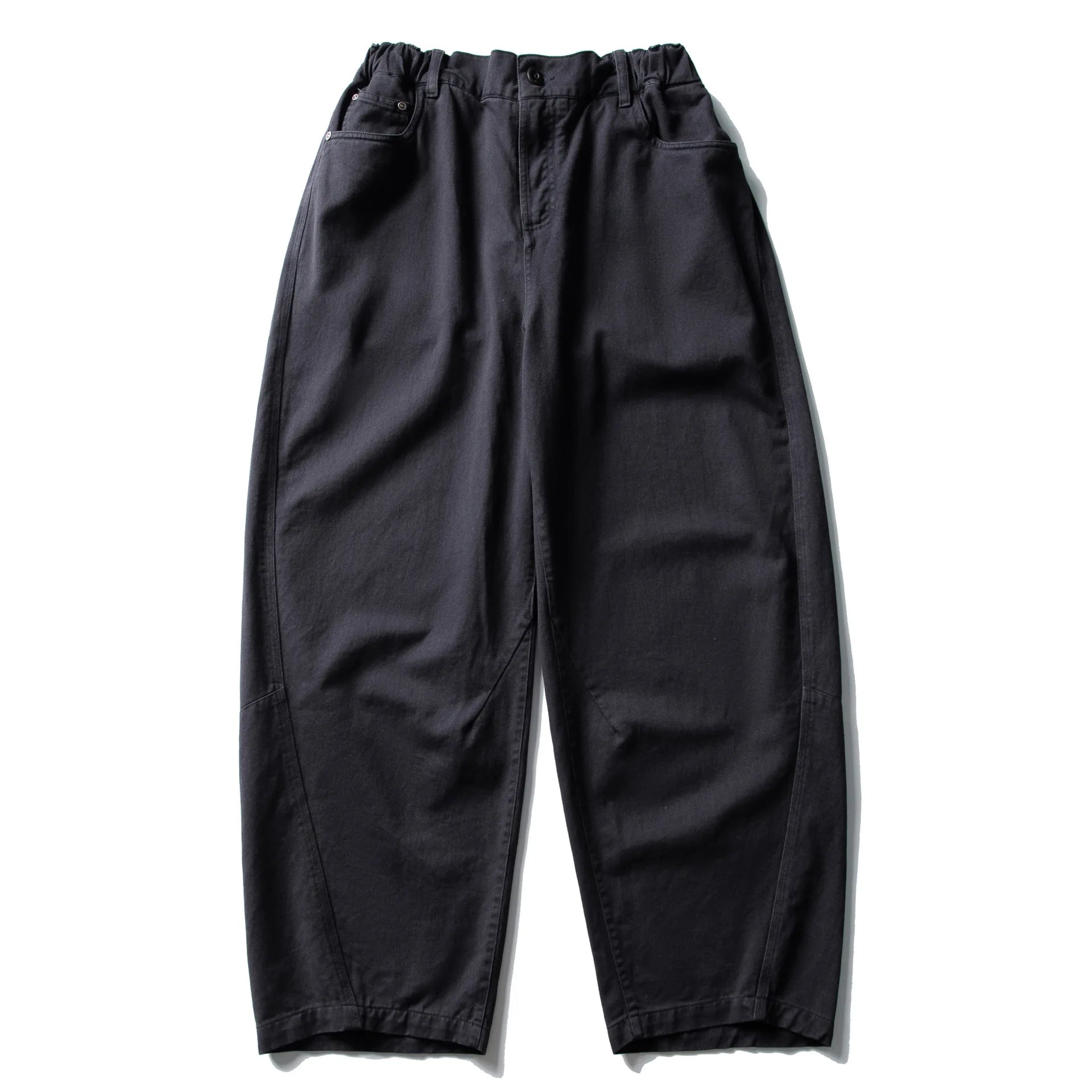 Retro Solid Color Casual Pants Mens Simple Pocket Elastic Waist Baggy Wide Leg Banana Trousers Man