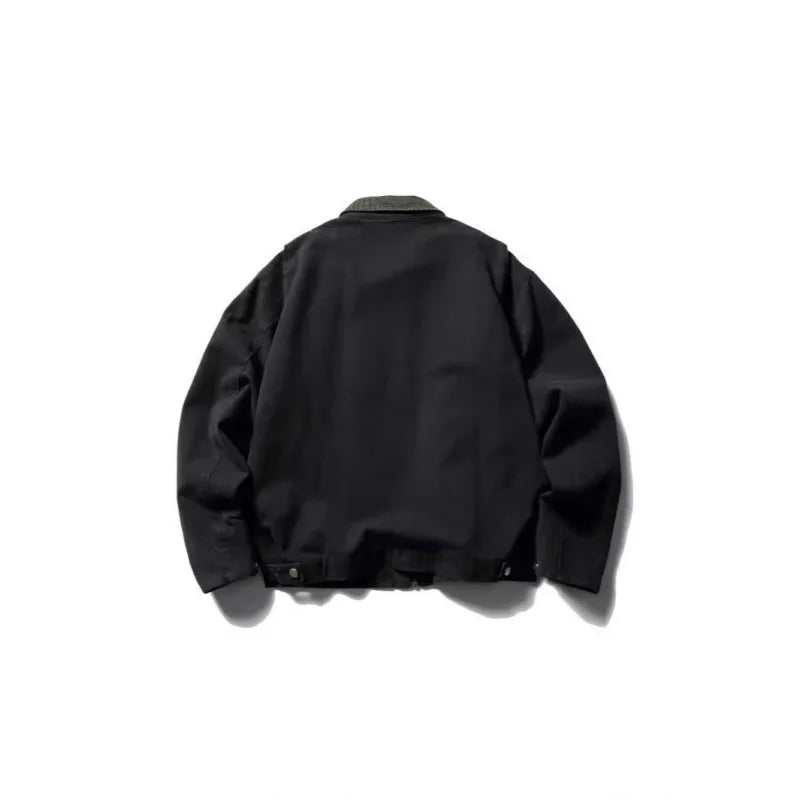 Akkad Kuti 2026 New Men's American Vintage Style Workwear Washed Outdated Khaki Jacket Autumn New Heavyweight Casual Outerwear