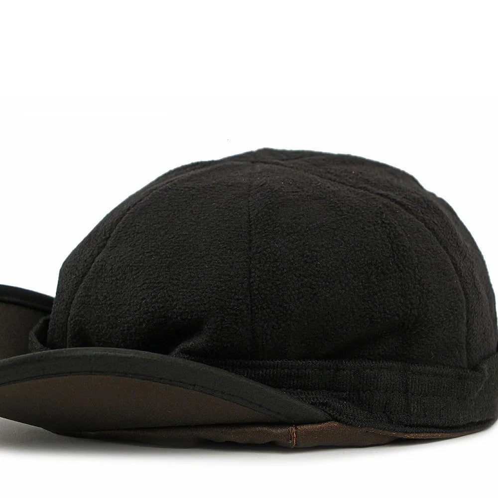 Akkad Kuti New Arrival  Fleece Lined Thickened 6-Panel Cap Unisex Japanese Retro Full Closed Warm Winter Baseball Hat