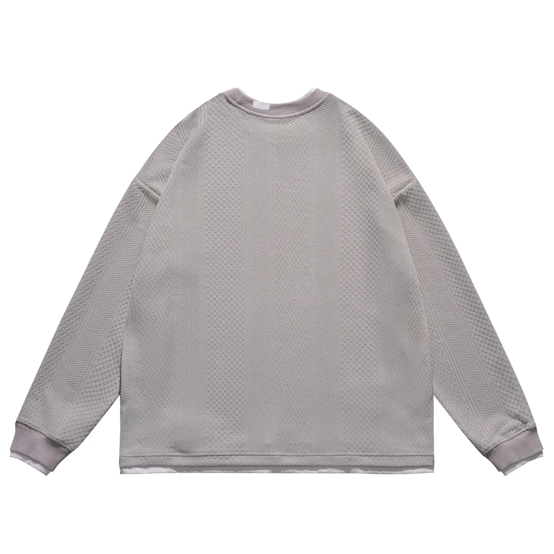 Loose Knitted Retro American Style Hoodie Unisex Round Neck Pullover Sweatshirt Youth Fashion Casual Spring Autumn Winter