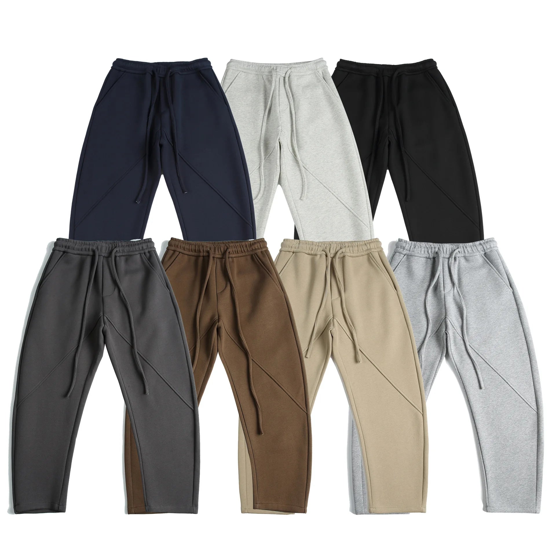 500GSM Heavyweight American Retro Clean Fit Tailored Sweatpants Unisex Loose Casual Curved-hem Pants for Men Trendy Autumn 2025