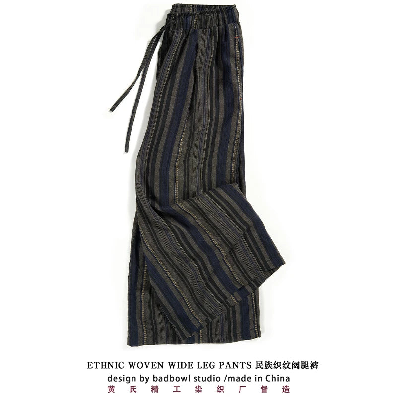 2025 NEW Oversized straight leg wide leg pants, loose and elegant casual pants, ethnic style men's and women's yoga pants