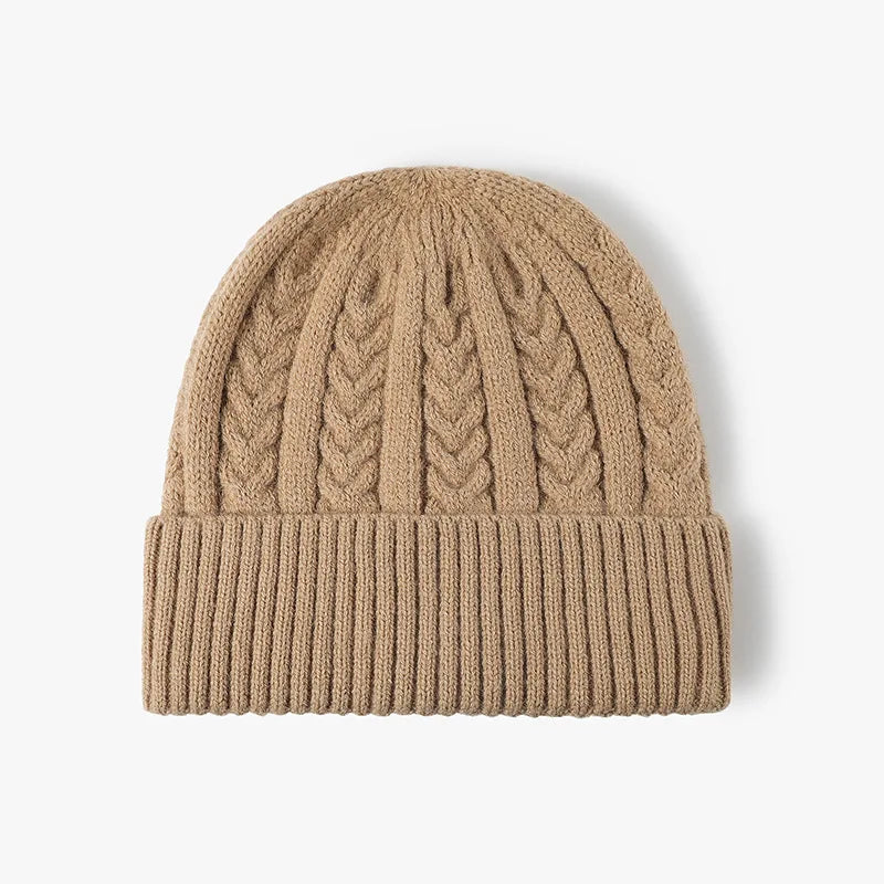 Unisex Jacquard Knit Beanie 2025 New Faux Cashmere Thickened Warm Slouchy Cuffed Stylish Outdoor Winter Cap