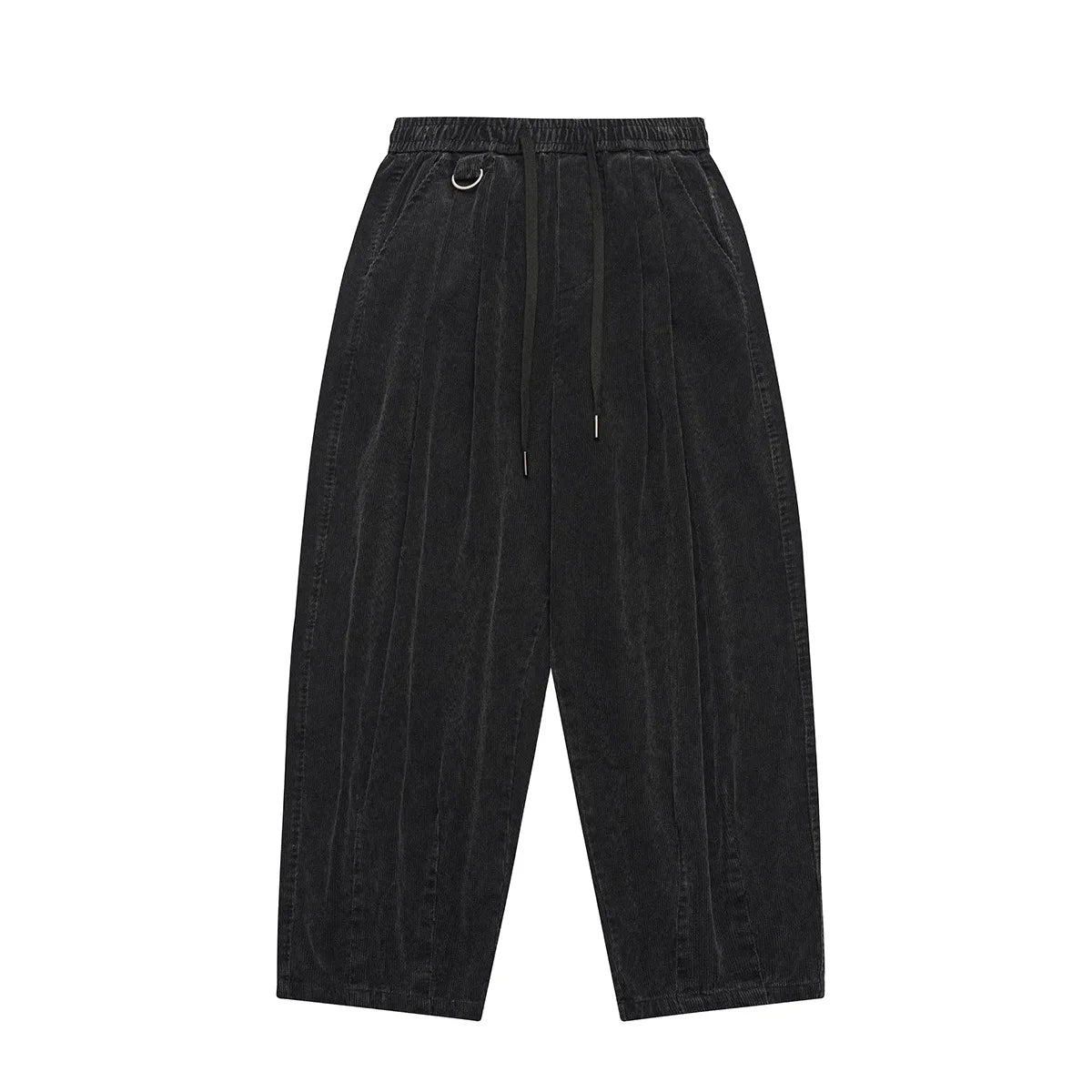 Japanese Retro Washed Worn-out Corduroy Work Pants Suitable for Both Men and Women in Autumn Mid Rise, Loose Casual Pants