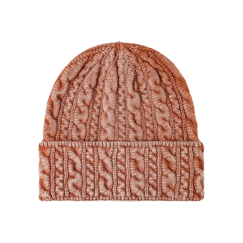Premium Core-Spun Yarn Cable Knit Beanie  Unisex Oversized Earflap Warm Winter Hat for Big Heads