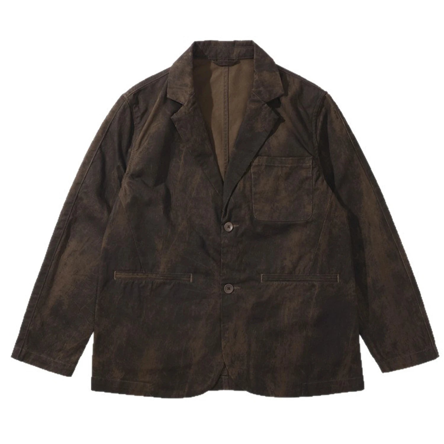 Men Washed Cotton Retro Old Dirty Fashion Streetwear Loose Casual Suit Blazer Cargo Jacket Cityboy Spring Autumn Coat Outerwear