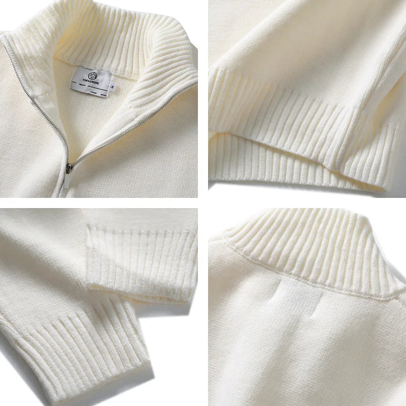 2026 New Solid Color Basic Semi Open Neck Knitted Sweater Loose Long Sleeved Autumn New Japanese Style Fresh Pullover