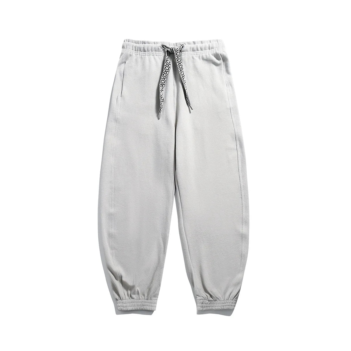 Vintage Men's Brushed Fleece Sweatpants Thermal Trousers Elastic Waist Cuffed Casual Pants for Autumn Winter