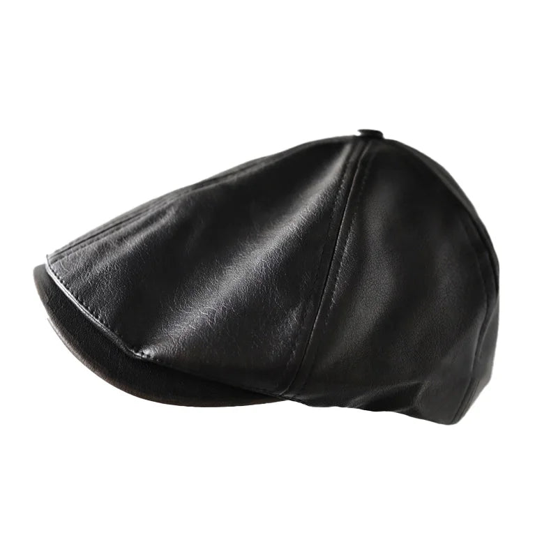Akkad Kuti Premium Leather Ivy Cap - Unisex Classic Newsboy Hat for Fashionable Everyday Wear