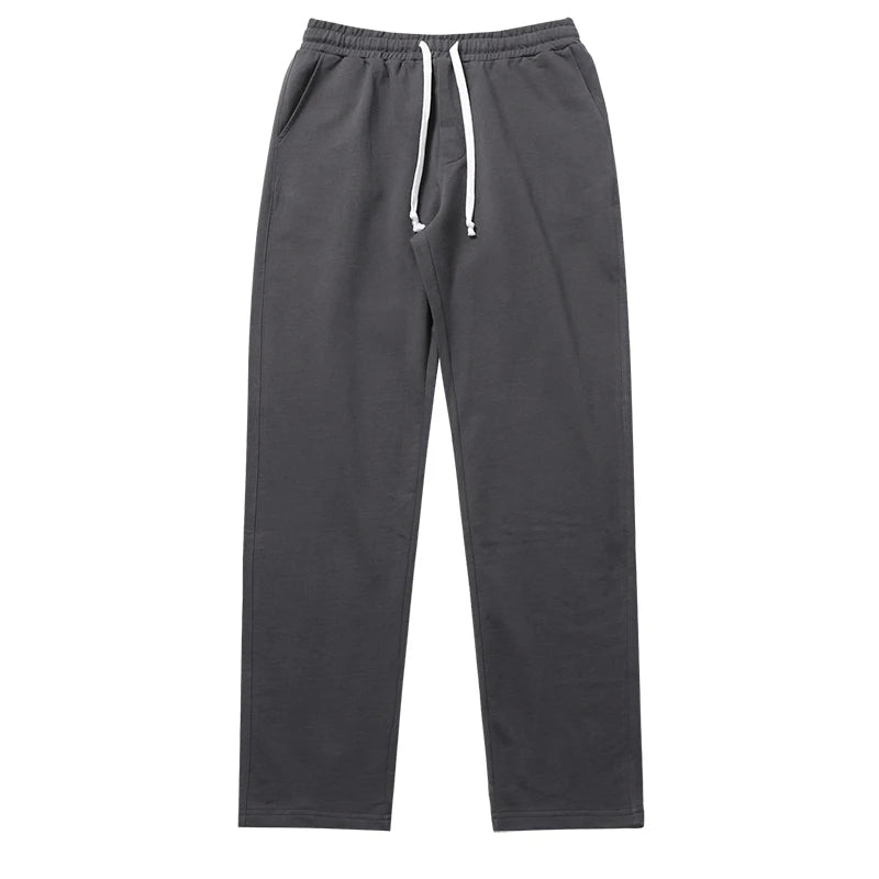 Men's Cotton Straight Pants Black Baggy Casual Sportwear Fitness Pants Women Autumn Basic Joggers Gym Sweatpants Wide Leg Pants