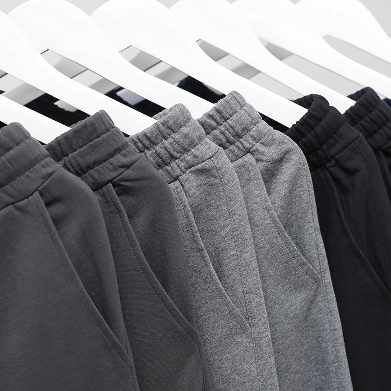 Men's Cotton Straight Pants Black Baggy Casual Sportwear Fitness Pants Women Autumn Basic Joggers Gym Sweatpants Wide Leg Pants