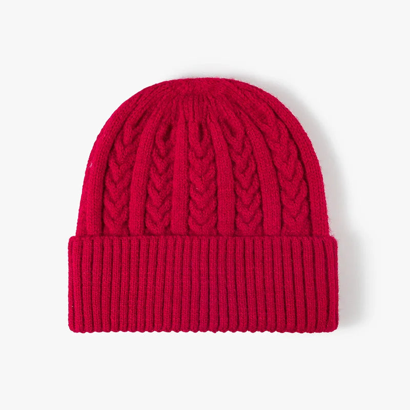 Unisex Jacquard Knit Beanie 2025 New Faux Cashmere Thickened Warm Slouchy Cuffed Stylish Outdoor Winter Cap