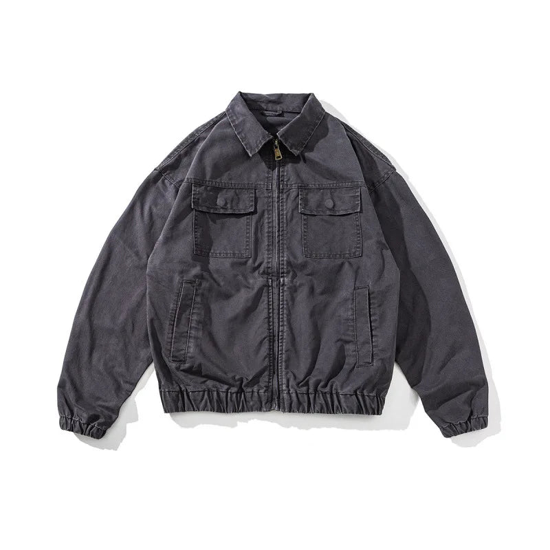 2026 Spring New Arrival Amekaji American Retro Solid Color Multi-Pocket Work Jacket Men Akkad Kuti High Quality Workwear Top