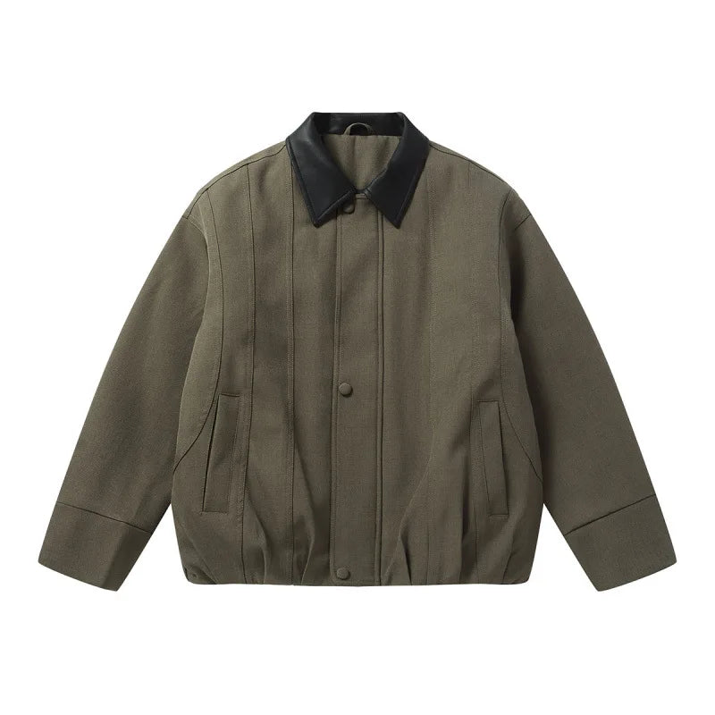 Akkad Kuti 2026 New Winter Casual Vintage Cotton Workwear Loose Fit Patchwork Collar Youthful Warm Thi Long Zipper Closure