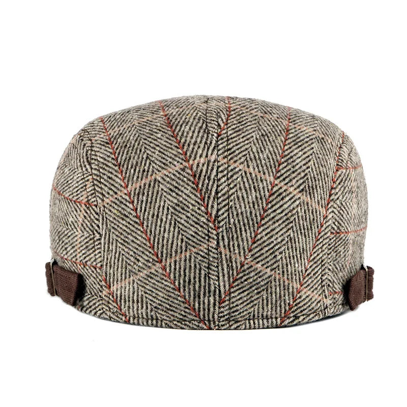 2025 Autumn Winter New Arrival Cotton Knit Hat Unisex British Retro Casual Beret Men Women Plaid Peaked Cap Forward Cap