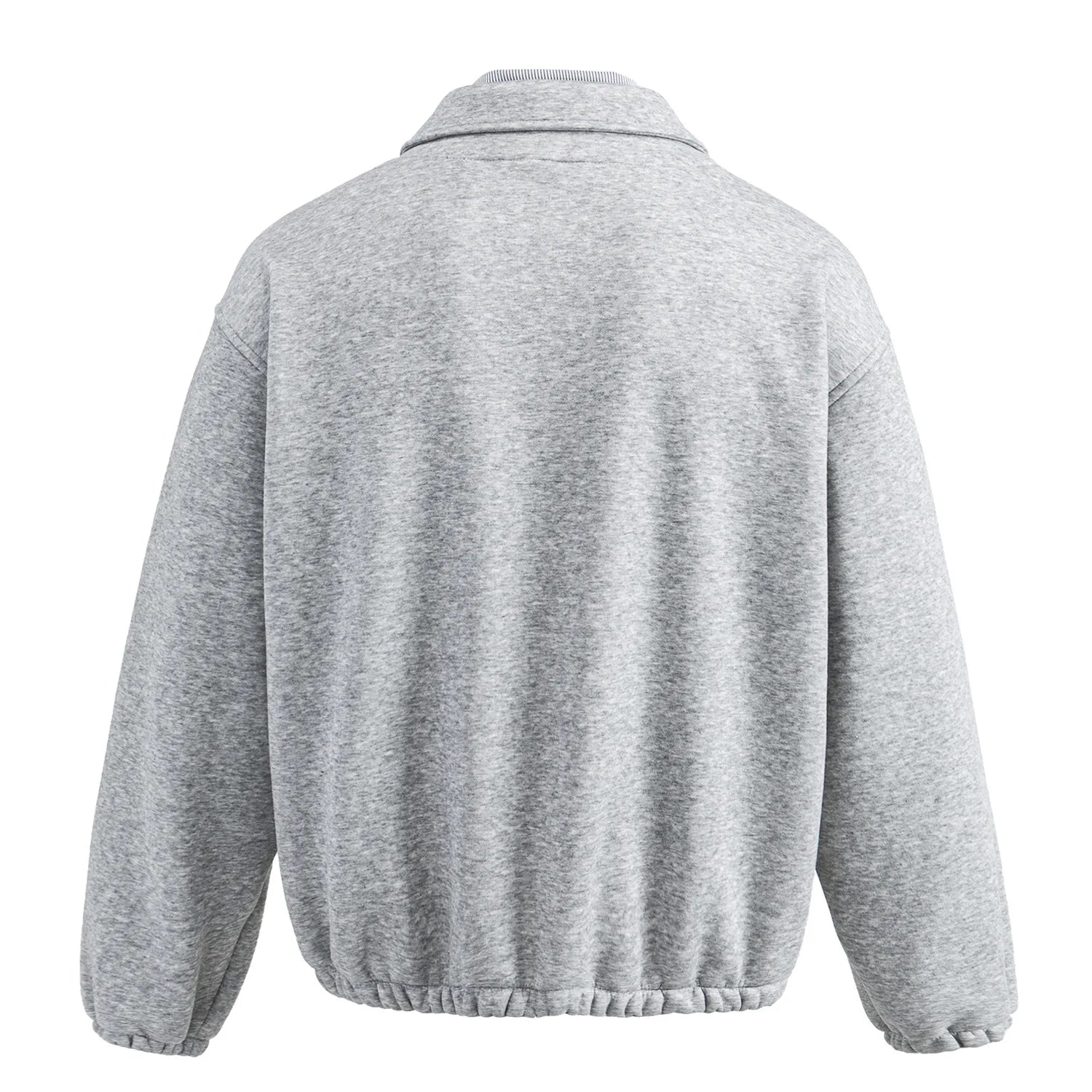 2026 New Zipper Hoodie Casual Loose Fit Turn-down Collar Fake Two-Piece Style Thickened Cotton Nylon Fabric Winter Youth Fashion