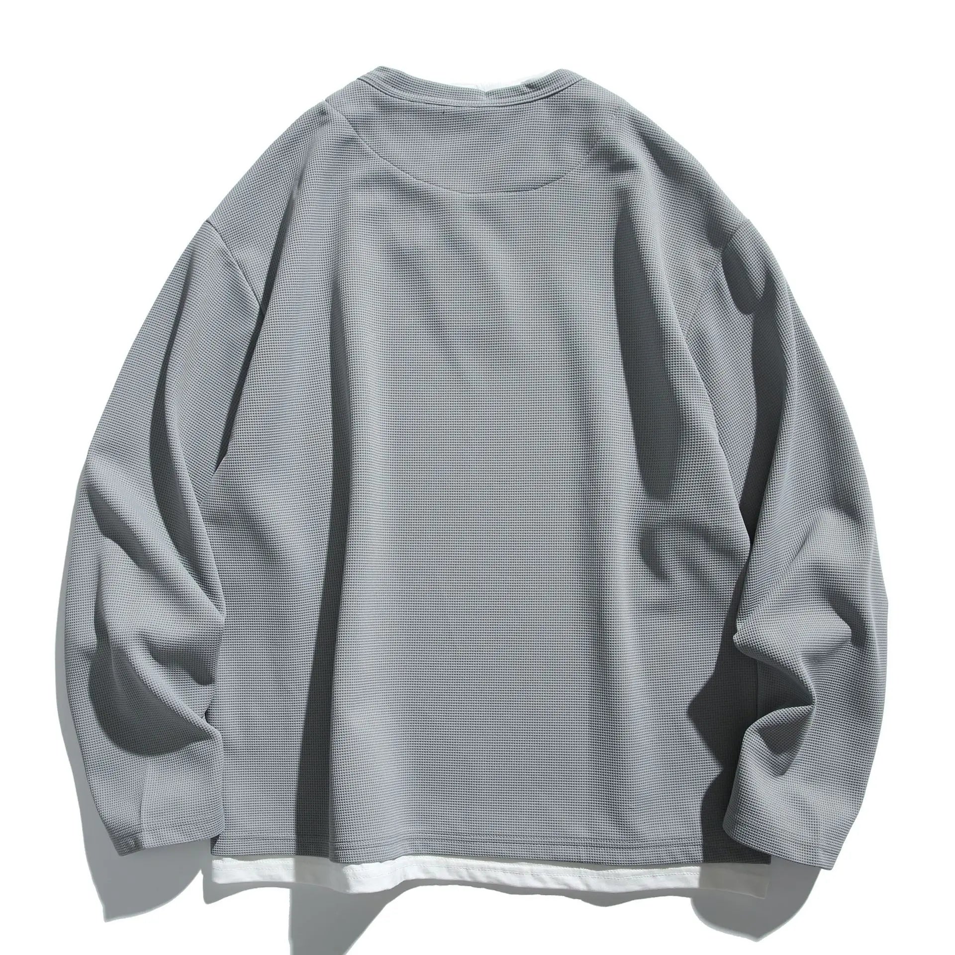 2026 New Spring New Loose Color Shirt Hooded Fake Two-piece Set Casual Men's Sportswear Comfortable Breathable Cotton Polyester