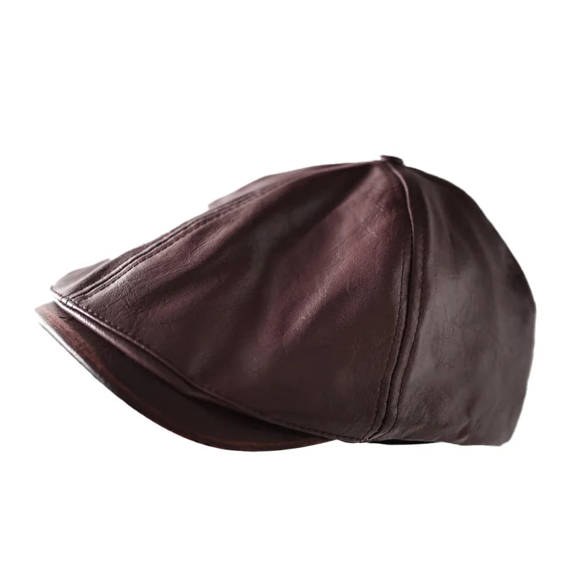 Akkad Kuti Premium Leather Ivy Cap - Unisex Classic Newsboy Hat for Fashionable Everyday Wear