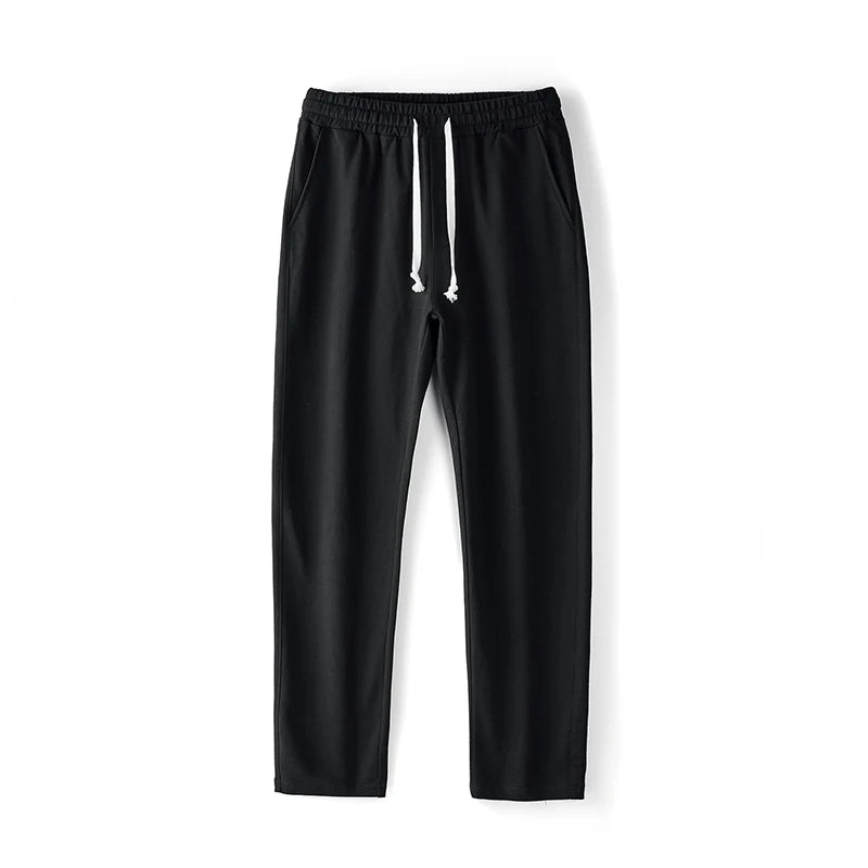 Men's Cotton Straight Pants Black Baggy Casual Sportwear Fitness Pants Women Autumn Basic Joggers Gym Sweatpants Wide Leg Pants