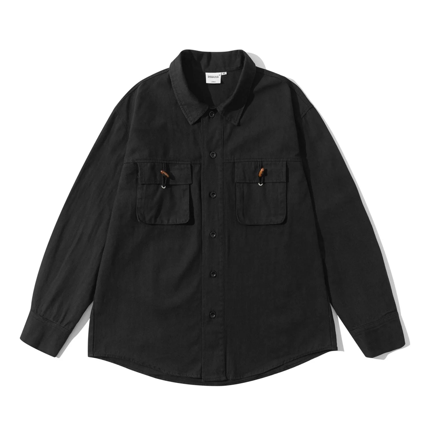 New Streetwear Amekaji Vintage Cotton Cargo Shirts Men Loose Casual Long Sleeve Student Fashion Oversize Shirts Man Clothing