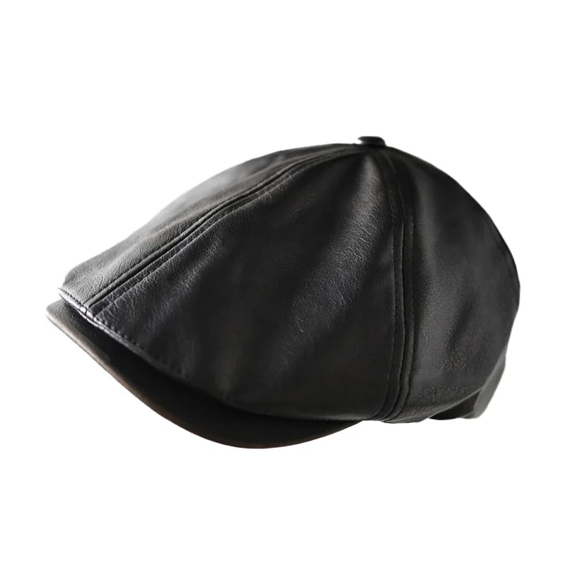 Akkad Kuti Premium Leather Ivy Cap - Unisex Classic Newsboy Hat for Fashionable Everyday Wear