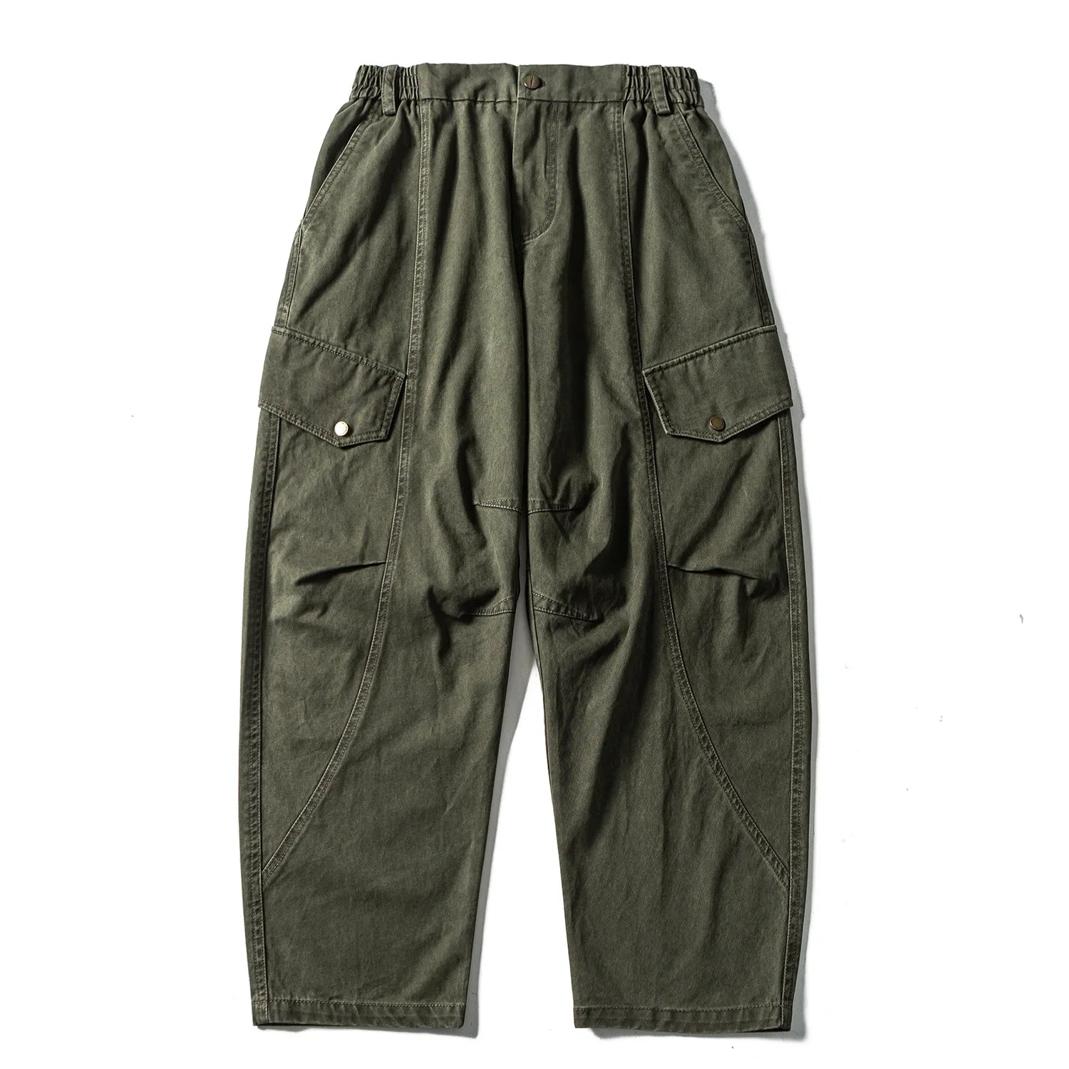 Vintage Heavyweight Waed Casual Pants Men's Loose Workwear Long Trousers Autumn Season Straight Leg Cotton Breathable