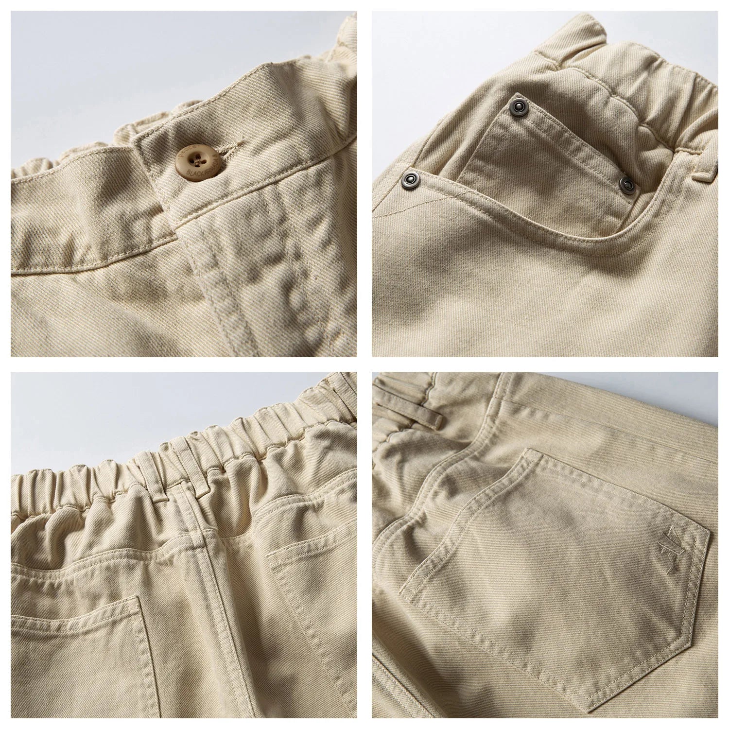 Retro Solid Color Casual Pants Mens Simple Pocket Elastic Waist Baggy Wide Leg Banana Trousers Man