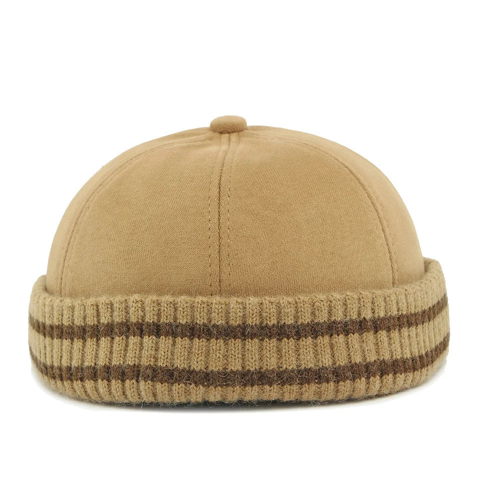 New Arrival Unisex Autumn Hat - Minimalist Plain Knit Beanie Mandarin Cap Streetwear Versatile Headwear