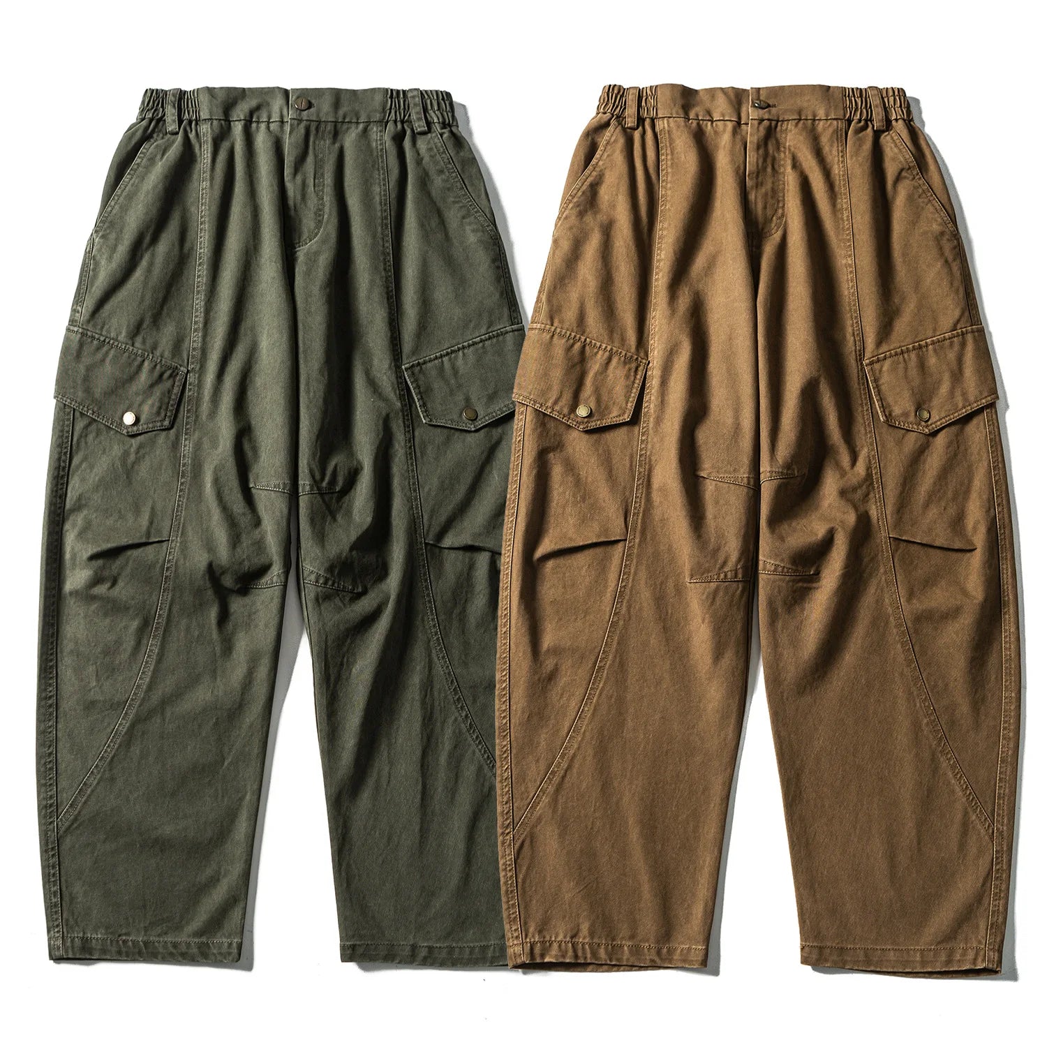 Vintage Heavyweight Waed Casual Pants Men's Loose Workwear Long Trousers Autumn Season Straight Leg Cotton Breathable