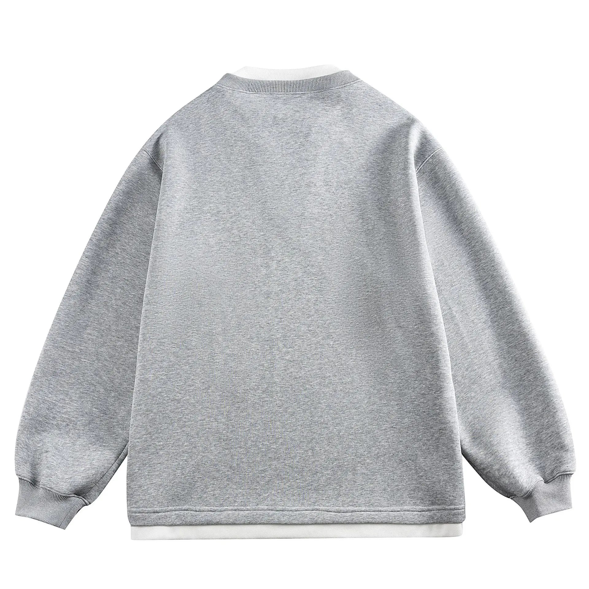 2026 New Loose Men's Long Sleeve V-Neck Embroidered Hoodie Fashionable Casual T-Shirt Youth Trendy Streetwear Autumn New Style