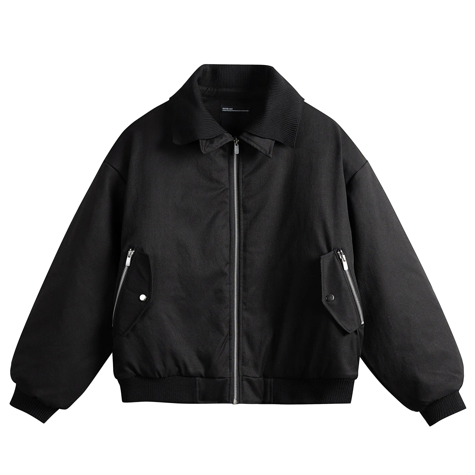 Warmth Double Collar Flight Cotton Workwear Polyester Fiber Filled Zipper Closure Unisex Adult Winter New Style Fashion Brand