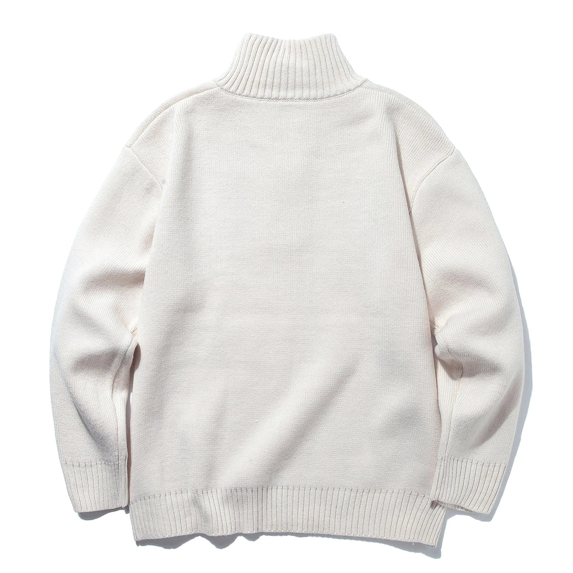 2026 New Solid Color Basic Semi Open Neck Knitted Sweater Loose Long Sleeved Autumn New Japanese Style Fresh Pullover