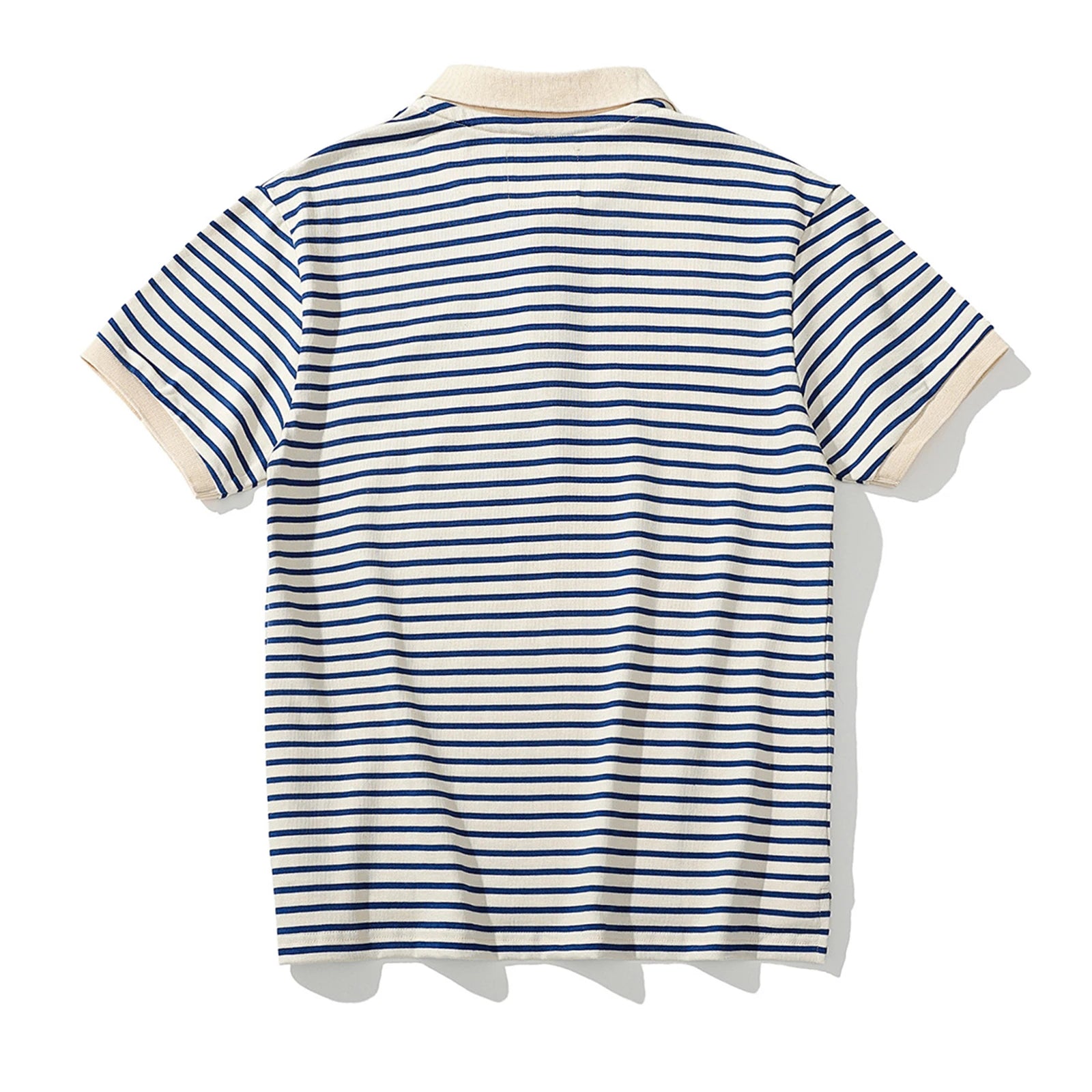 Summer Men's T-shirt, Sea Soul Polo Shirt, Short Sleeved Men's Cotton Loose Casual Striped T-shirt, Fashionable Men's Clothing