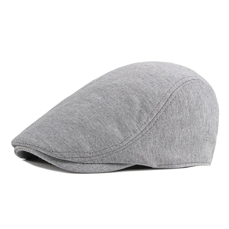 Men's Minimalist Plain Beret Women's British Retro Forward Cap Spring Autumn Solid Color Knit Peaked Cap Unisex Hat