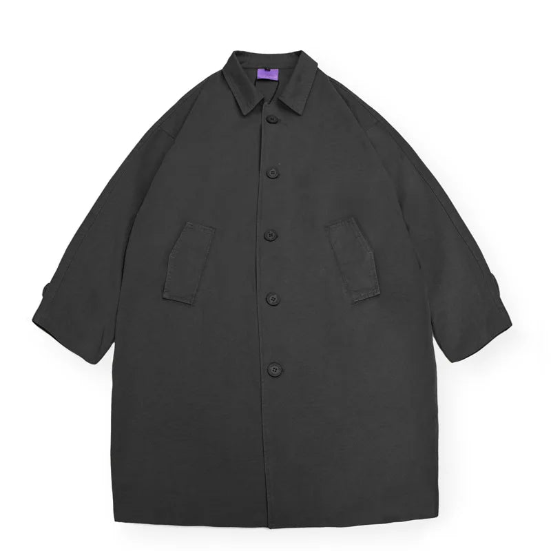 Akkad Kuti 2026 Winter New Hot Sale of The Season Men's Retro Solid Color Cotton Jacket Mid-Length Cityboy Workwear Style