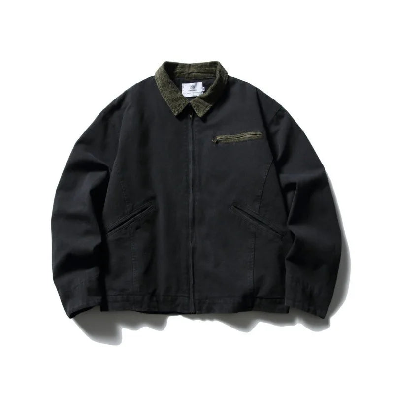 Akkad Kuti 2026 New Men's American Vintage Style Workwear Washed Outdated Khaki Jacket Autumn New Heavyweight Casual Outerwear