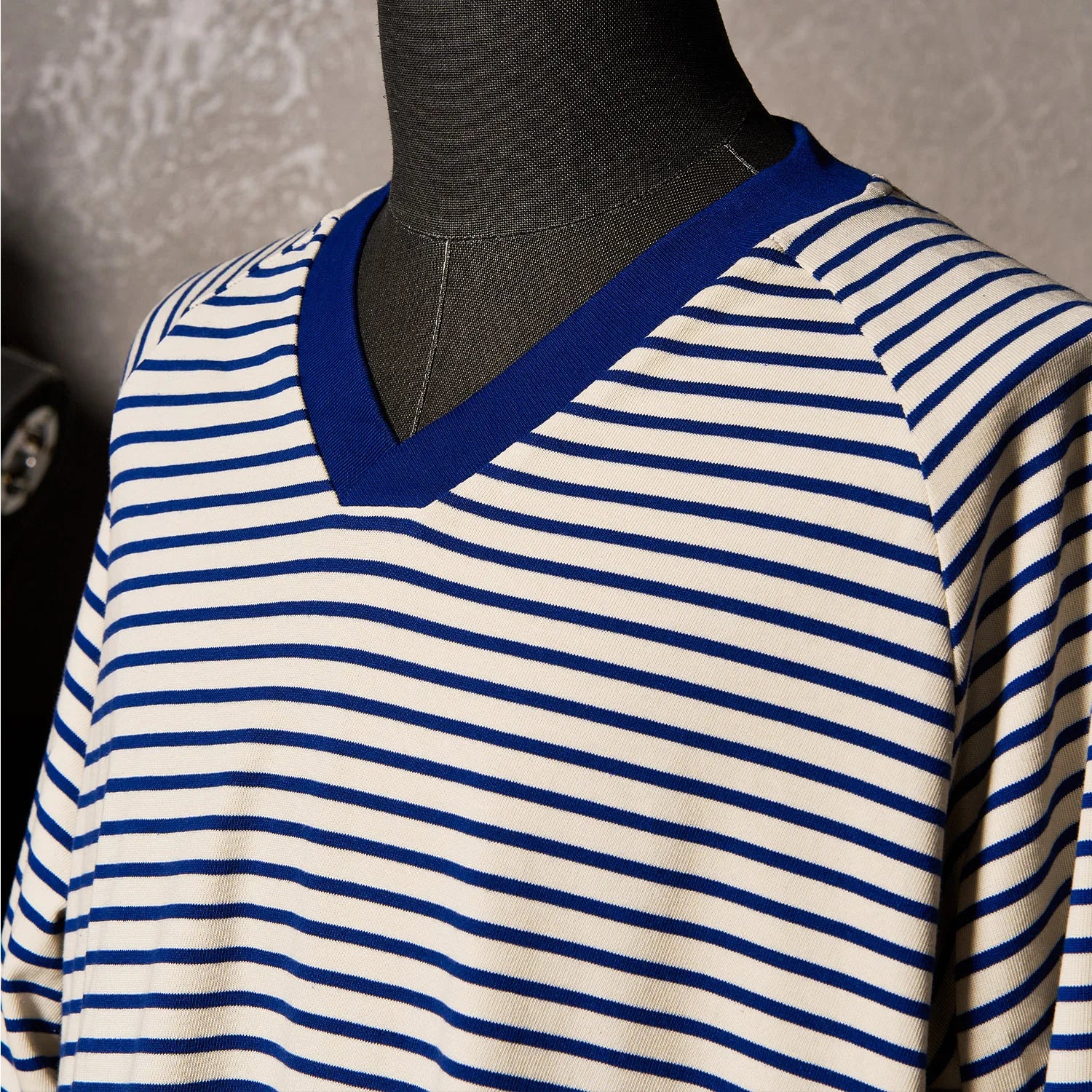 Unisex Heavyweight 100% Cotton American Retro Shirt 2025 New Arrival Breton Stripe V-neck Vintage Washed Top