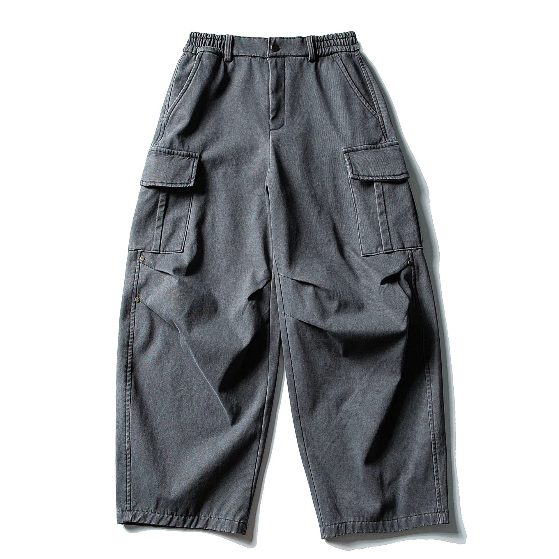 Winter Japanese Retro Amekhaki Washed Multi Pocket Work Pants for Men and Women, Loose and Plush Thick Casual Pants