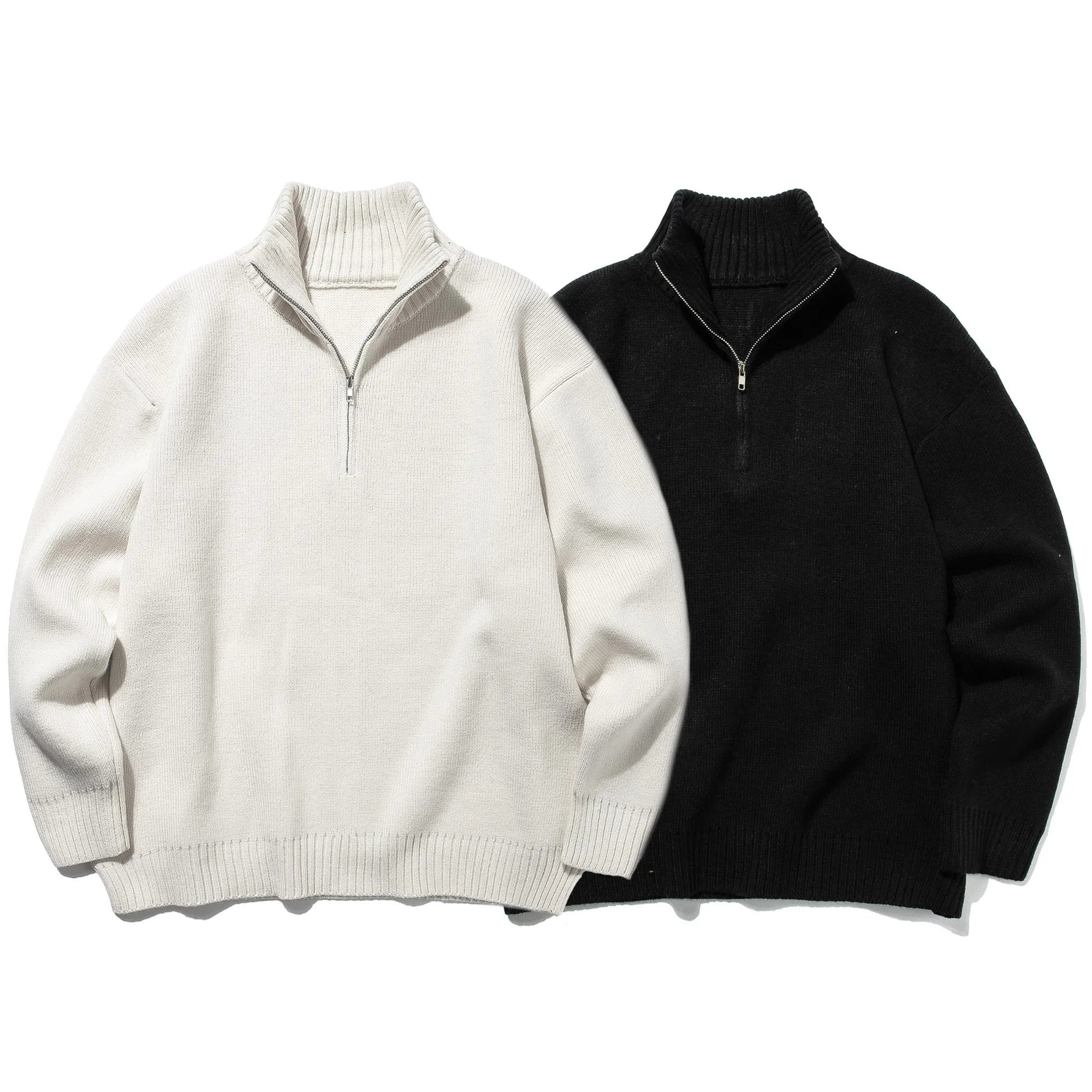 2026 New Solid Color Basic Semi Open Neck Knitted Sweater Loose Long Sleeved Autumn New Japanese Style Fresh Pullover