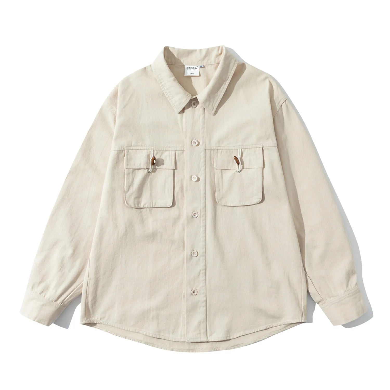 New Streetwear Amekaji Vintage Cotton Cargo Shirts Men Loose Casual Long Sleeve Student Fashion Oversize Shirts Man Clothing