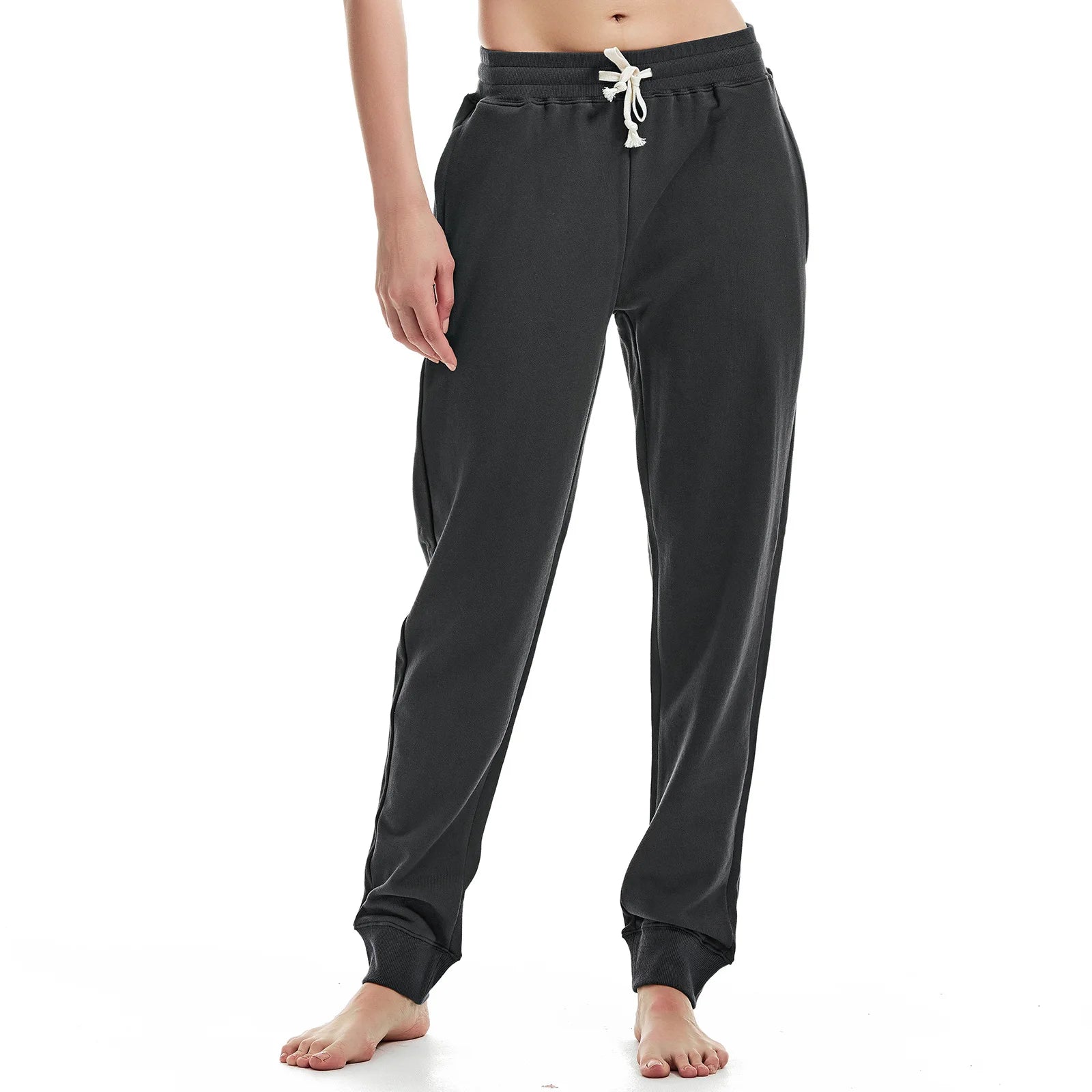 Autumn New Women's Cotton Casual Pants, Breathable Loose Sports Pants, Solid Color Basic Style, Women's Sports Pants