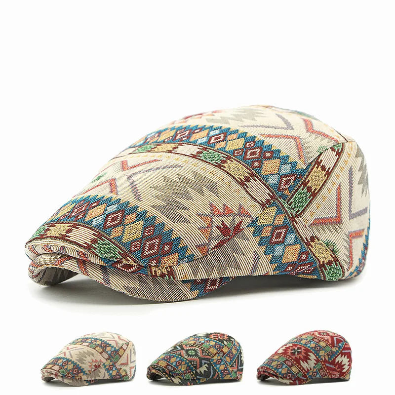 Akkad Kuti 2025 New Arrival Women's Jacquard Beret - British Retro Bucket Hat Newsboy Cap with Reversible Design